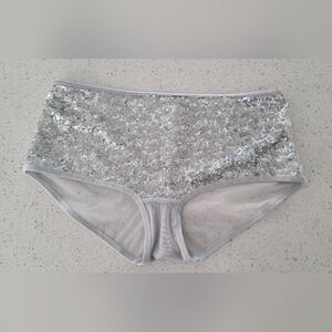 Victoria's‎ Secret Silver Sequin panty Size Small NWT